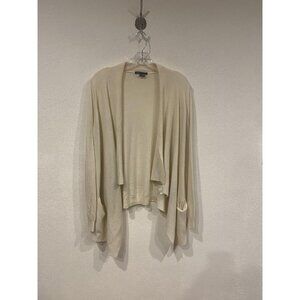 Vince Cardigan Sweater Womens Small White 100% Cashmere Open Front Draped Knit
